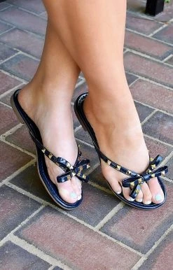 Impexsa Corp - LINDA-91 - 41622 Take It All In Sandal - Navy SHOES