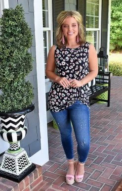 Heimish - ST1088-40 - 72222 TOPS Dare To Be Bold Leopard Top - Navy