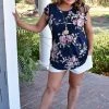 Heimish - BL-ST1596-41 - 32522 TOPS Gentle Blooms Floral Top - Navy