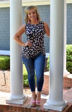 Heimish - ST1088-40 - 72222 TOPS Dare To Be Bold Leopard Top - Navy