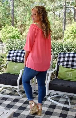 Heimish - BL-ST2220S - 32422 Spotlight On Me Top - Neon Coral