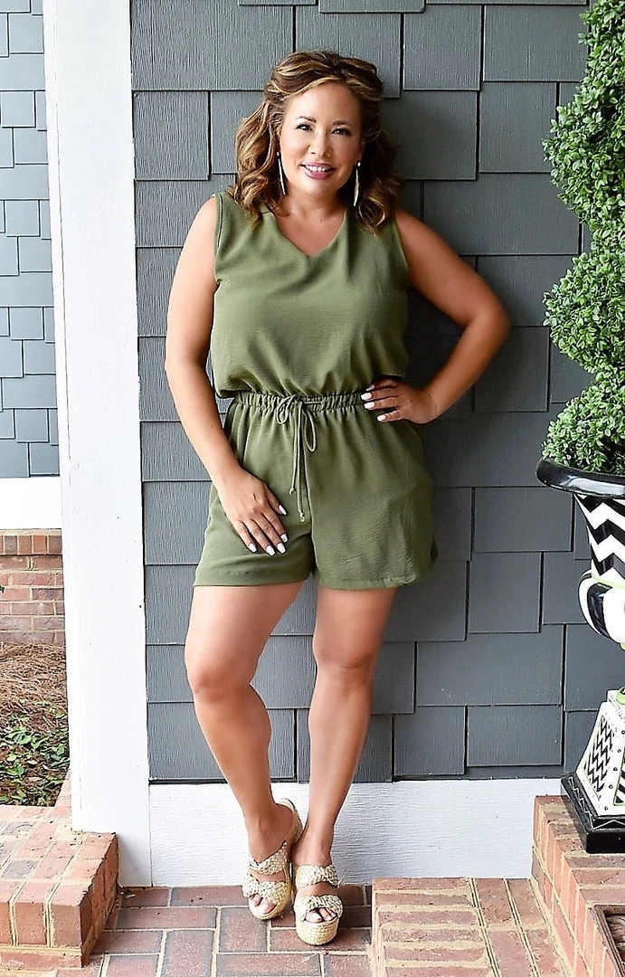 Vision - JP109 - 61622 She's Got The Look Romper - Olive