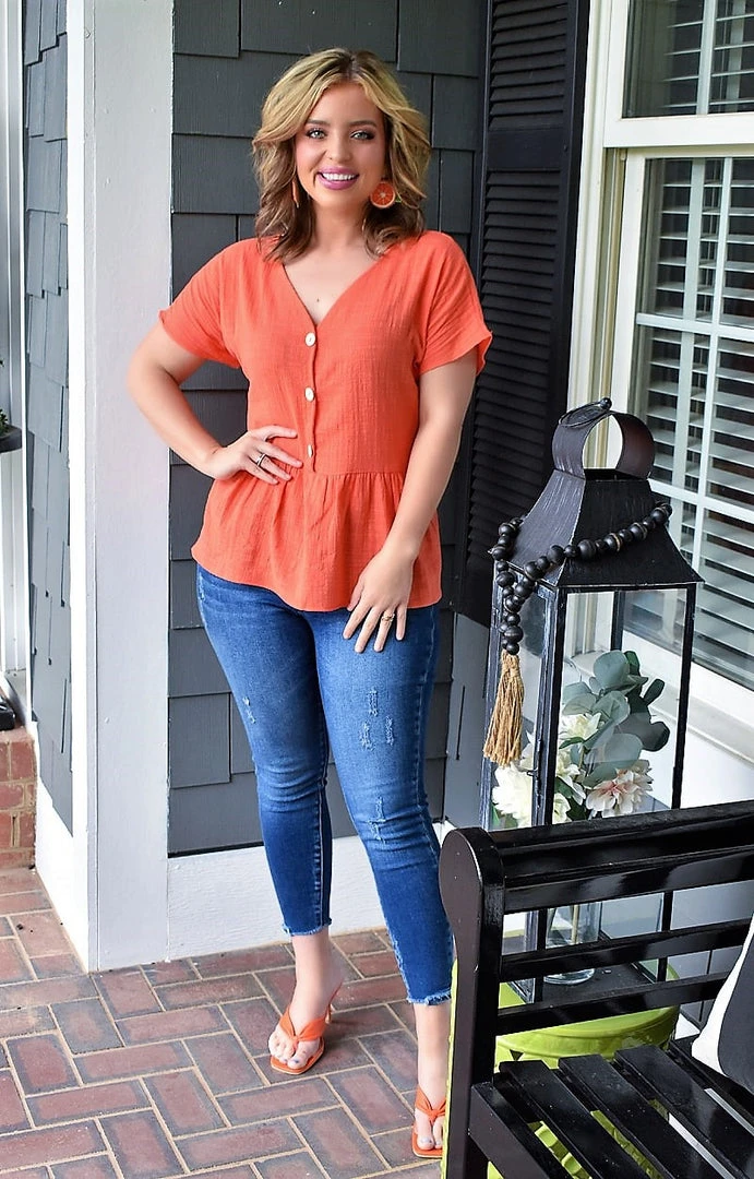 First Love - T11931 - 72022 TOPS Weekend Sun Top - Orange