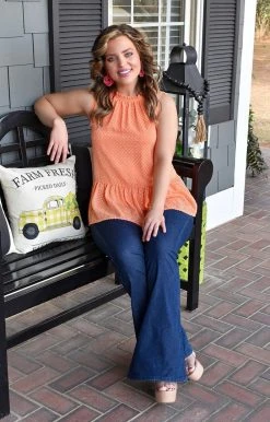 Staccato - 18195-PP - 2322 Second To None Top - Tangerine TOPS