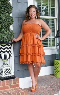 Davi & Dani - DD02849PER - 53022 Hard To Get Dress - Orange DRESSES