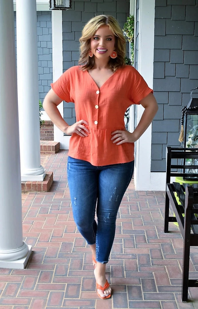 First Love - T11931 - 72022 TOPS Weekend Sun Top - Orange