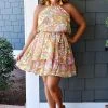 Flying Tomato - ID18892-PP - 7522 DRESSES Something Good Print Dress - Ivory/Multi