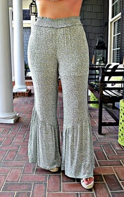 143 Story - PM8625A - 61022 BOTTOMS Another Fun Time Floral Pants - Sage