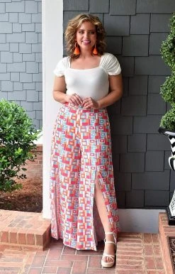 Davi & Dani - DD12232PER - 53022 Summer Energy Print Pants - Multi BOTTOMS