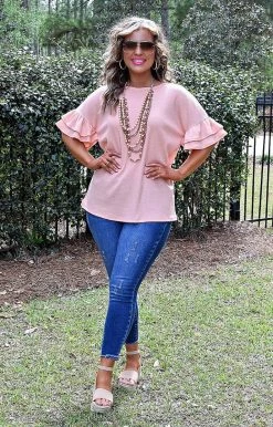 Heimish - BL-ET6656-10 - 32722 TOPS Soulful Looks Top - Peach