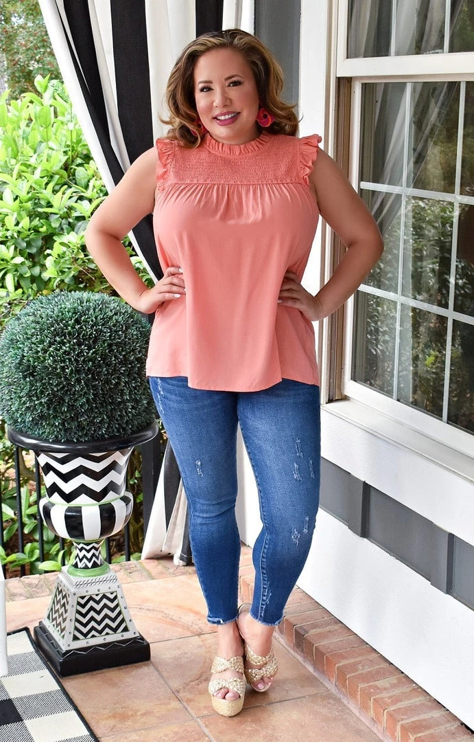 Staccato - 18569PP - 22322 Committed To You Top - Coral TOPS