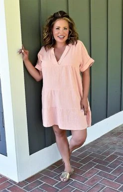 HeySon - ED5064PD - 51922 DRESSES Tell Me Everything Dress - Peach