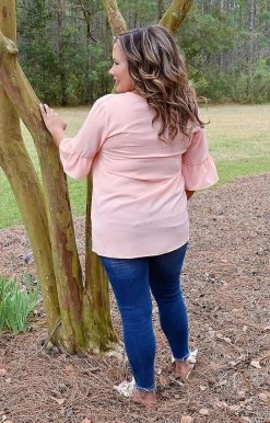 Heimish - BL-ST2306S - 31722 Look Your Way Top - Peach TOPS