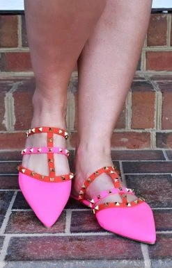 Liliana - IVY-53 - 11522 SHOES Love This Feeling Mules - Hot Pink
