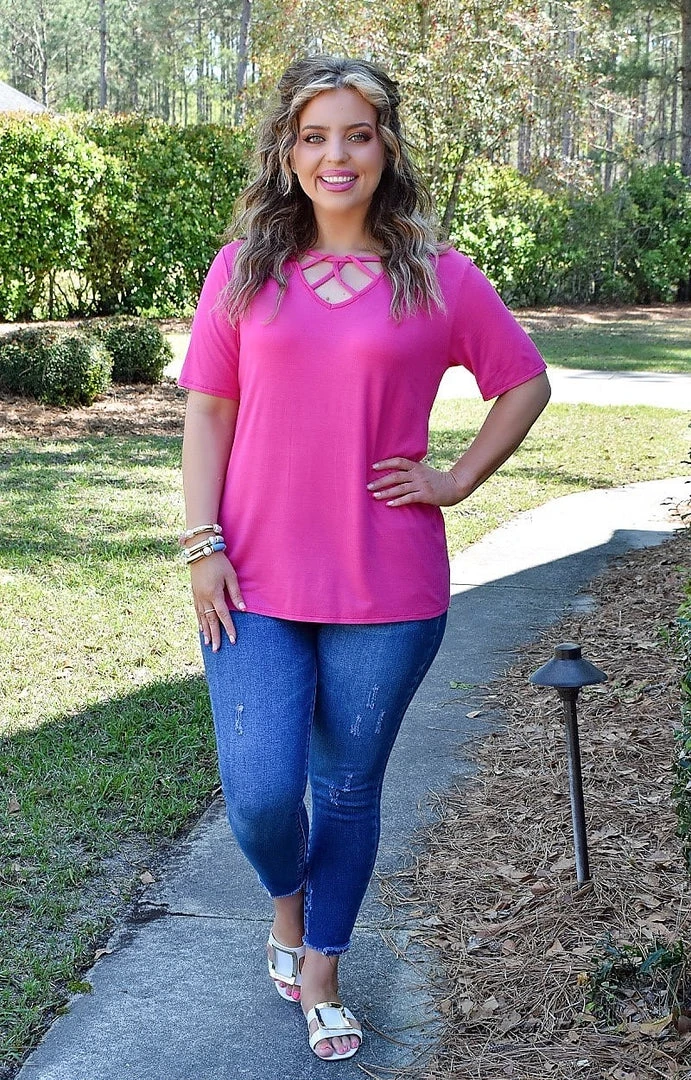 Heimish - BL-ST2231S - 32322 Show You How Top - Fuchsia