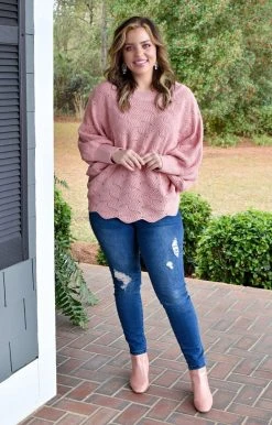 Andree - 15923-4 - 11722 TOPS Crush On You Oversized Sweater - Blush