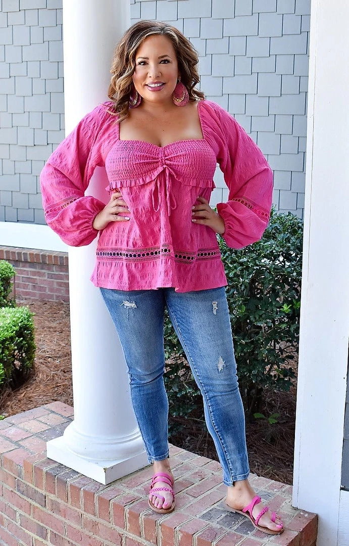 143 Story - ITM8089 - 32422 Making Connections Top - Hot Pink