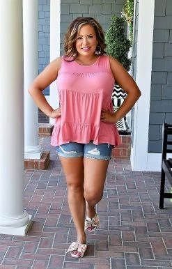 Heimish - BL-ET6648S - 4122 The Girl For You Top - Pink TOPS