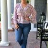 White Birch - T23564XL - 52222 By The Book Floral Top - Pink