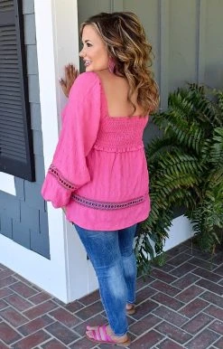 143 Story - ITM8089 - 32422 Making Connections Top - Hot Pink