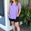 Heimish - BL-ST1644S - 4522 Back For You Top - Lavender TOPS