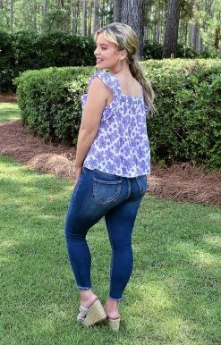 Hailey & Co - IT6196A - 7722 Calling Your Name Floral Top - Purple