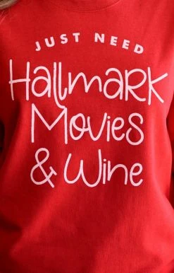 Glittering South - 101821 Graphic Tees Girls Night In Graphic Pullover - Red