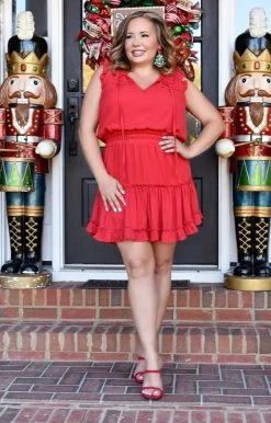 Adrienne - 2486S - 111621 Making Magic Dress - Red DRESSES