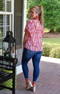 Staccato - 18589PP - 62222 Something Fresh Floral Top - Red