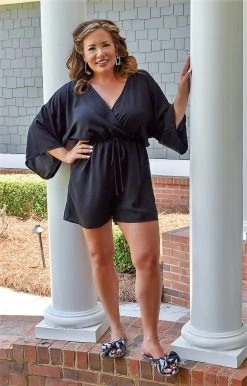 143 Story - JY1023B-PP - 62022 BOTTOMS No Regrets Romper - Black