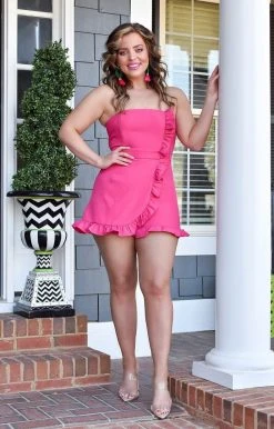 Do+Be - GY0916 - 2522 BOTTOMS Wonderfully Admired Romper - Hot Pink