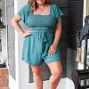 ODDI - IP14667 - 4822 Escape The Crowd Romper - Dark Jade