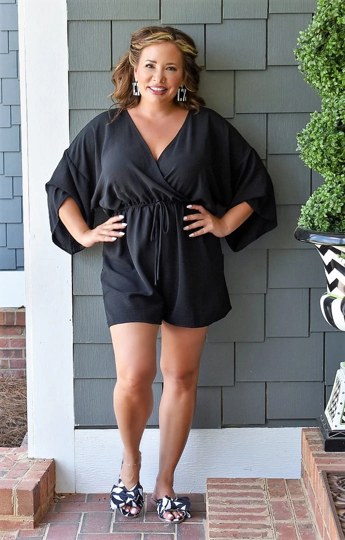 143 Story - JY1023B-PP - 62022 BOTTOMS No Regrets Romper - Black