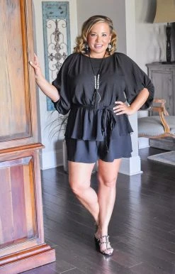 143 Story - IJM7452 - 82121 BOTTOMS Drawn To You Romper - Black