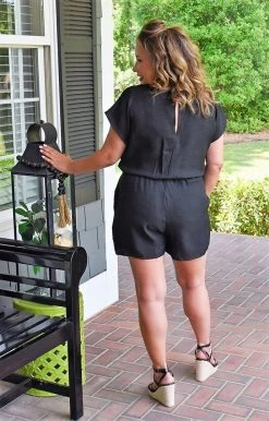 First Love - J10994 - 52022 Weekend Wishes Romper - Black BOTTOMS
