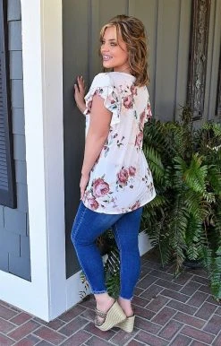 Heimish - BL-ET6109-20 - 3222 TOPS We Are Good Floral Top - Ivory