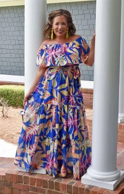 Flying Tomato - ID18721-PP - 7722 Sweet Like Summer Print Dress - Blue