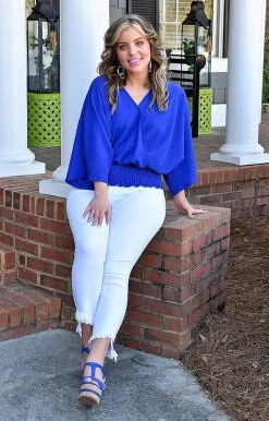 143 Story - TM6193C - 3422 Let's Get It Started Top - Royal Blue TOPS