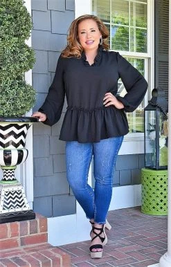 143 Story - TB2058-PP - 41422 Be My Reason Top - Black