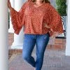ODDI - T64494 - 11922 TOPS Attention Getter Floral Top - Brick