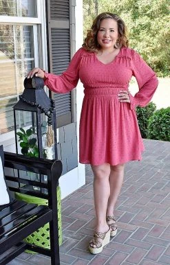 143 Story - IDM8042-PP - 3222 Whenever I'm With You Dress - Dark Rose DRESSES