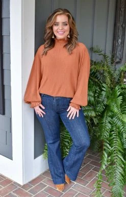 143 Story - ITM7574-PP - 12322 Before It's Over Top - Terra Cotta TOPS