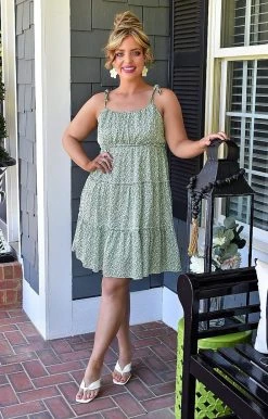 Davi & Dani - DD12521PER - 51222 Cast A Spell Floral Dress - Green DRESSES