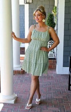 Davi & Dani - DD12521PER - 51222 Cast A Spell Floral Dress - Green DRESSES