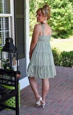 Davi & Dani - DD12521PER - 51222 Cast A Spell Floral Dress - Green DRESSES