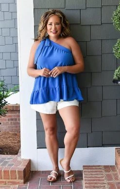 143 Story - TM8880-PP - 6122 Summertime Feels Top - Cobalt Blue TOPS