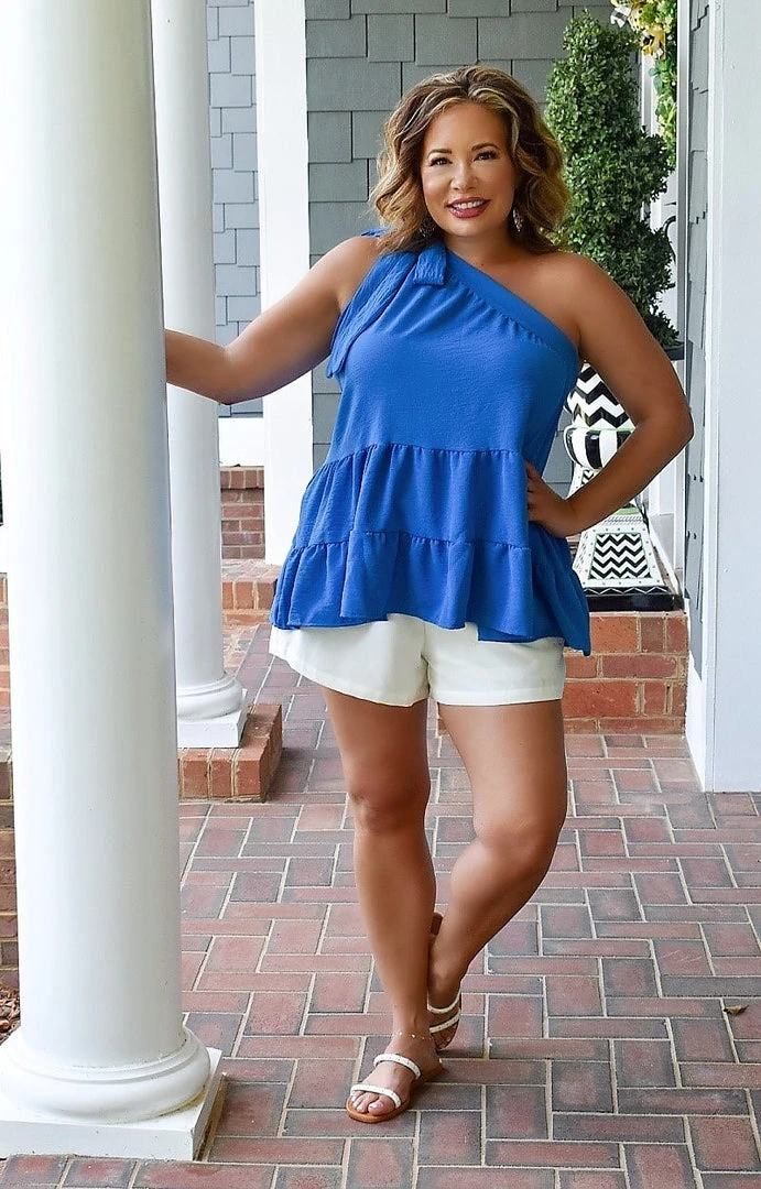 143 Story - TM8880-PP - 6122 Summertime Feels Top - Cobalt Blue TOPS