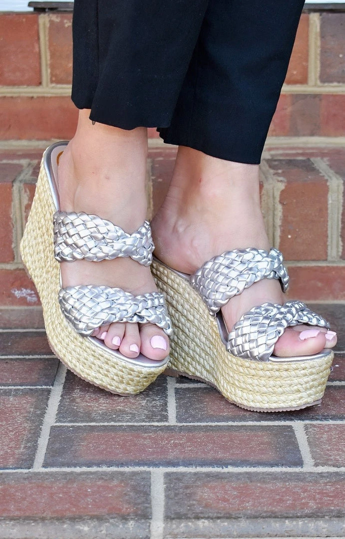 Impexsa Corp - MORA-23 - 21422 SHOES Tell Your Secrets Wedges - Silver