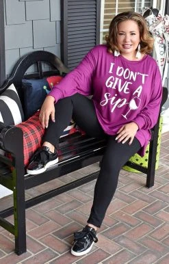 Sew In Love - ET928-13RS - 121121 Graphic Tees I Don't Give A Sip Graphic Top