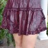TCEC - CS3453 - 21722 Set The Occasion Snake Print Skirt - Wine